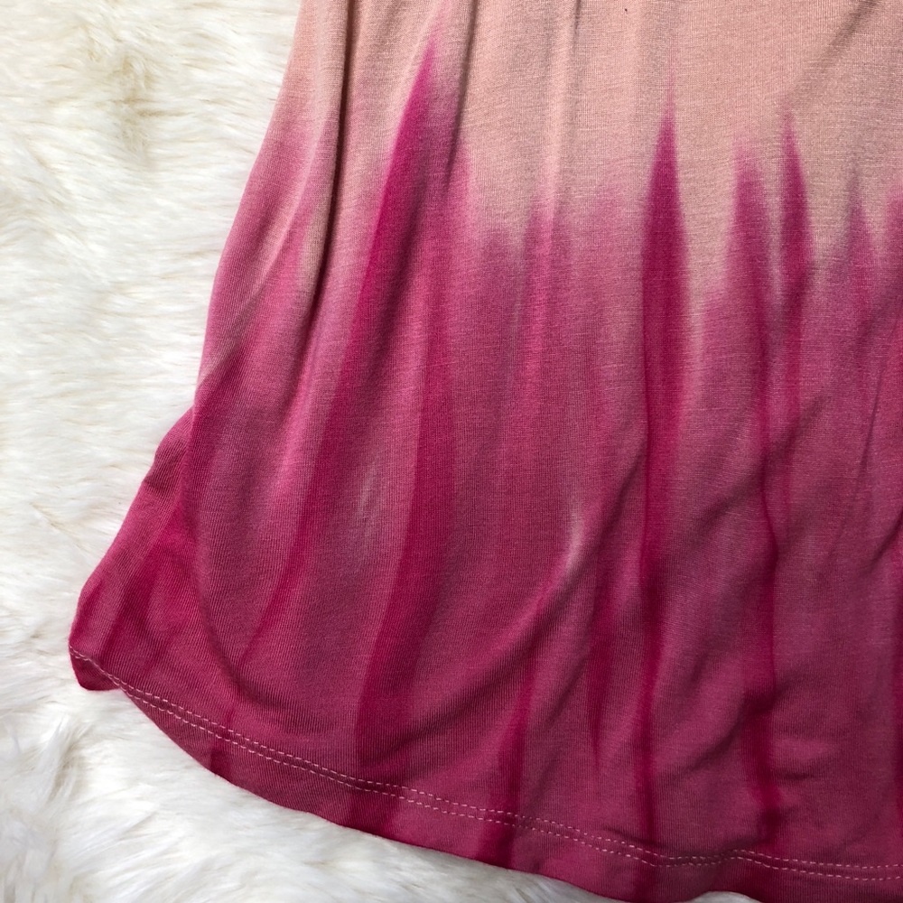 We The Free V Neck Sleeveless Pink Ombré Tank - Picture 4 of 5